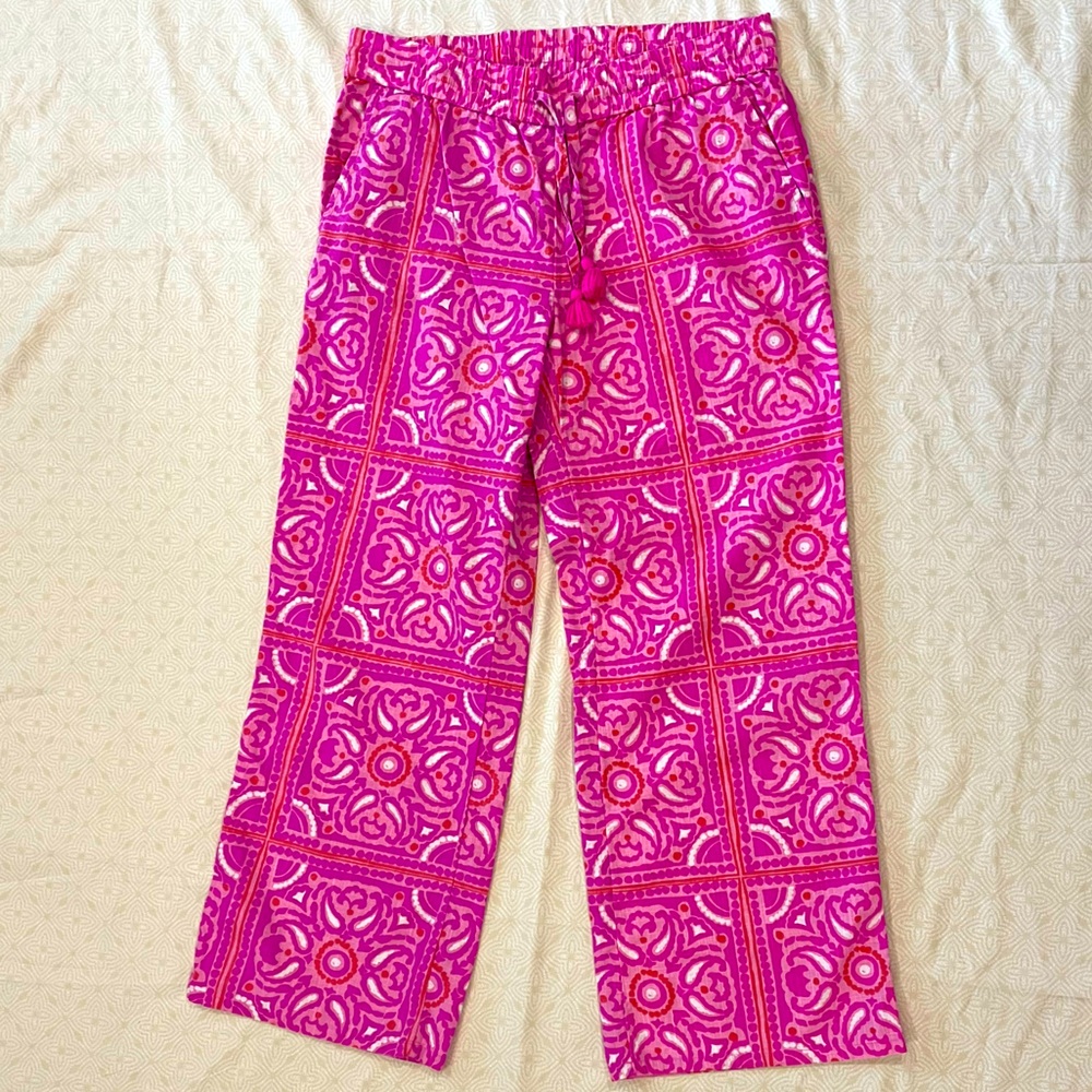 Vineyard Vines Pull On Drawstring Wide Leg Ankle Pants Women’s VGUC Size M